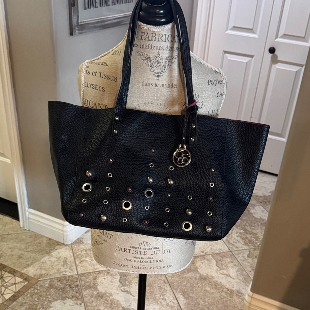Jessica Simpson Black Tote with Metal Eyelets